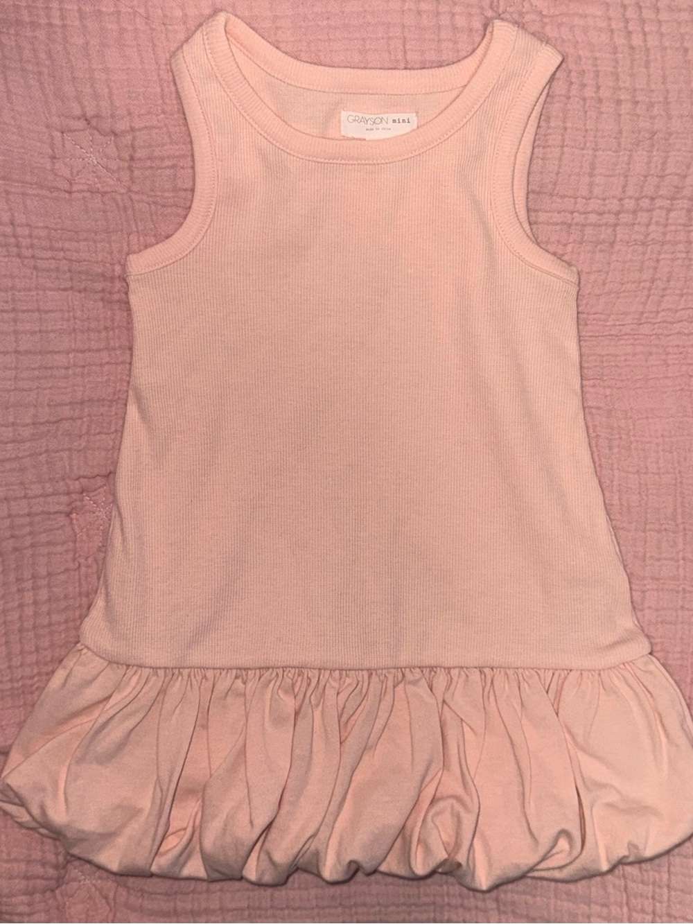 Target Light Pink Ribbed Tank Dress with Gathered Hem